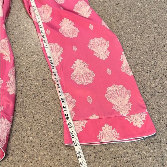 BEDHEAD PAJAMAS 100% Silk Pink & White Paisley Long Sleeve Matching Pajama Set - Picture 14 of 14